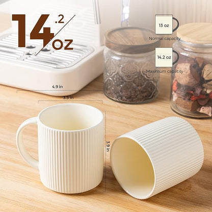 theterra Ceramic Coffee Mugs Set of 6, 14.2 oz Coffee Cups - Image 2