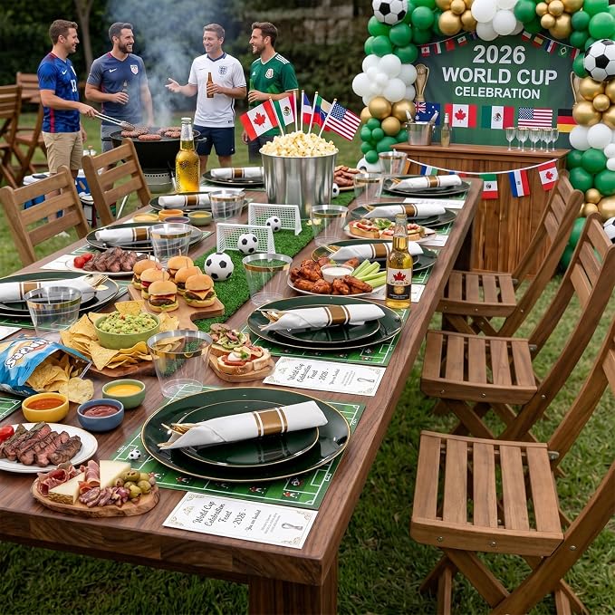 KIRE 350PCS Green and Gold Plates - Image 12