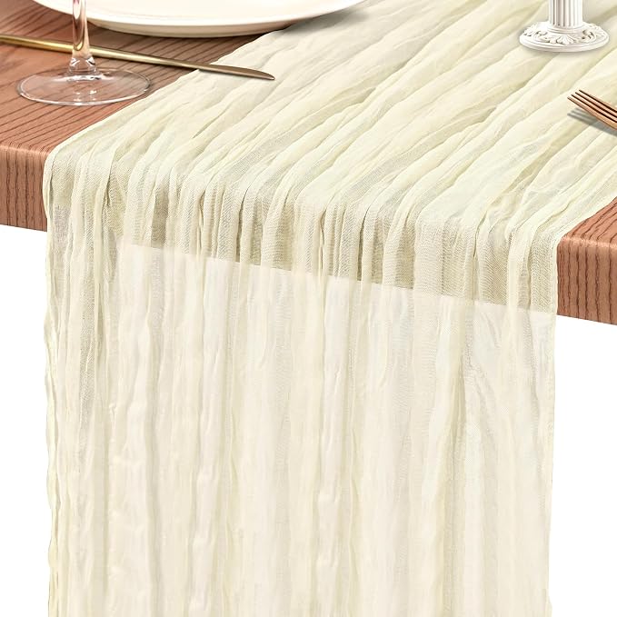 18 Pack Cheesecloth Table Runner 10FT Beige Table Runner Boho Gauze Cheese - Image 9