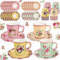 24 Sets Vintage Floral Tea Party Cups 7 OZ Disposable Paper Cups by NatNarr