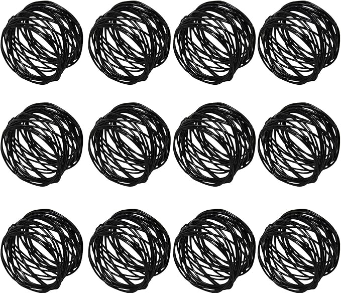 ITOS365 Handmade Round Mesh Black Napkin Rings Holder - Image 6
