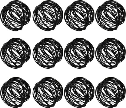 ITOS365 Handmade Round Mesh Black Napkin Rings Holder - Image 6