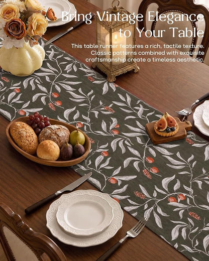 13"x 72" Jacquard Woven Chenille Table Runner, Soft and Dense, Slip-resistant - Image 2