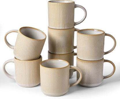 famiware Coffee Mug Set for 8, Star 12 oz Catering Mugs Cup Set by Famiware