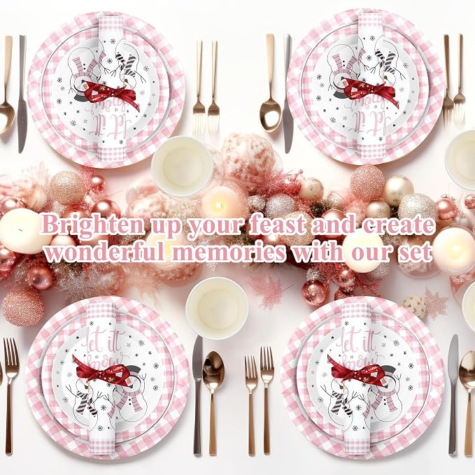 Funnymoom 250 Pcs Winter Snowman Party Decorations - Image 5