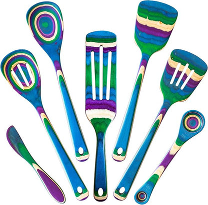Baltique Mumbai Collection 7 Piece Cooking Utensil Set, Safe by TotallyBamboo