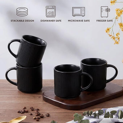 E-far Coffee Mugs Set of 4, 12 oz Stoneware Coffee Cups - Image 8