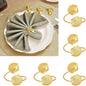 Decorative Napkin Rings Set of 6,Holders Decor Dinner Party,Wedding,Anniversary,Birthday,Table Decor Gift (Golden Shell)