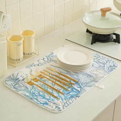 Nautical Coastal Dish Drying Mat - Image 2