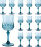 12Pack Plastic Wine Glasses, 7oz Vintage Goblets by LEYIQU