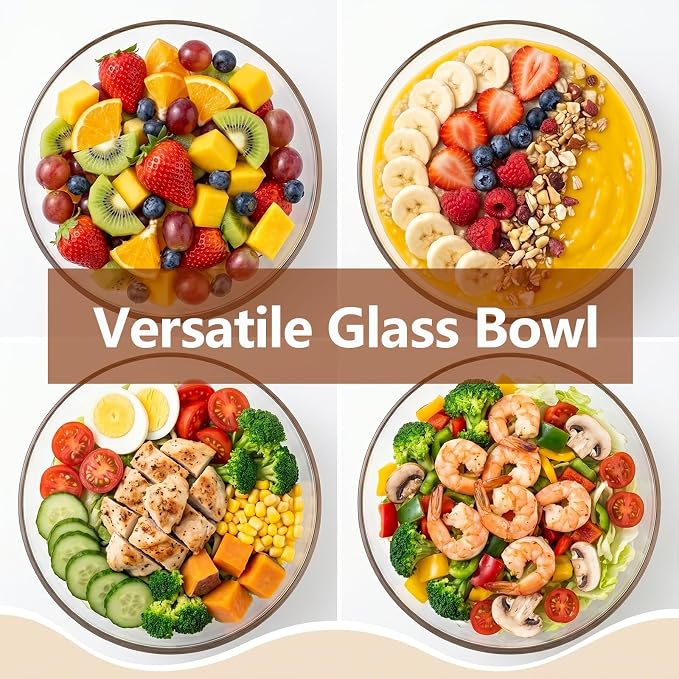 Large Glass Salad Bowl Set - Image 7