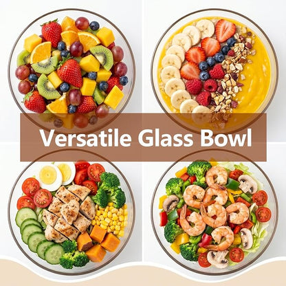 Large Glass Salad Bowl Set - Image 7