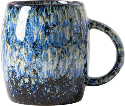 Unique Reactive Glaze Ceramic Coffee Mug - 14 oz Large Coffee Cup by XIYUANJI