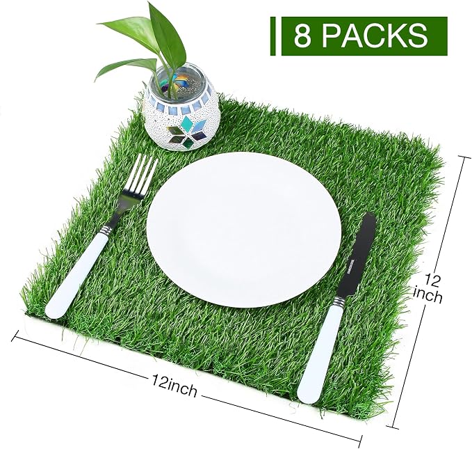 XLX TURF 8 Pack Artificial Grass Square Mats, Turf Patch - Image 4