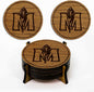 LazerEdge Murray State Racers Wooden Coaster Set - Cherry Wood - Officially Licensed Product - 4-Pack