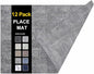 homing Faux Leather Heat Resistant Placemats 12 Packs, Waterproof Wipeable Dining PU Place Mats for Indoor & Outdoor, Easy to Clean, Smokey Grey