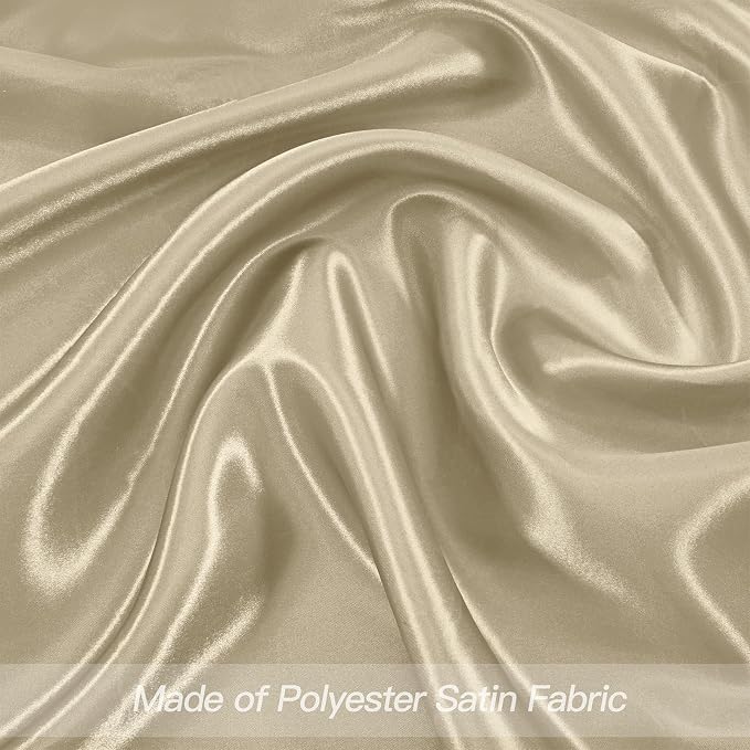 P Pothuiny 24 Pcs Beige Satin Napkins 17 x 17 Inch, Satin Cloth Napkins | - Image 4