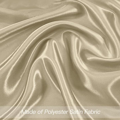 P Pothuiny 50 Pcs Beige Satin Napkins 17 x 17 Inch, Satin Cloth Napkins | - Image 4