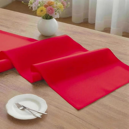 MEANMOY Red Table Runner 36 Inches Long Waterproof Washable Table Runners | - Image 3