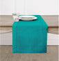 Solino Home 100% Pure Linen Dining Table Runner Teal Hemstitch, 14 x 144 in | by SolinoHome