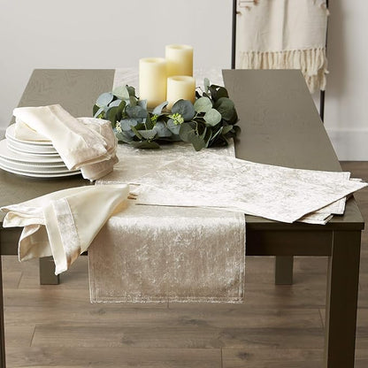 DII Velvet Collection Tabletop, Placemat Set, Cream 4 Piece - Image 8