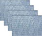 Druable Placemats Set of 4, Plastic Heat-Resistant Non-Slip Vinyl Place Mats Washable Easy to Clean Indoor Outdoor (18"x12", Blue)