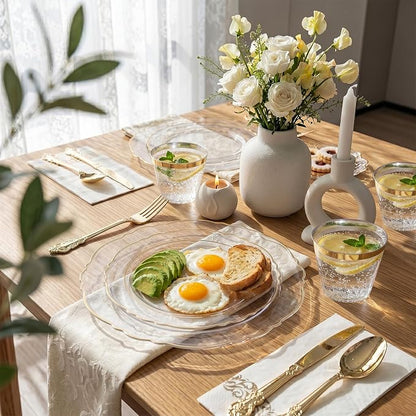 KIRE 210Pcs Clear Plastic Plates - Image 5