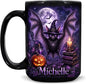 Hyturtle Personalized Halloween Bat Mug, Custom Name Gift by Hyturtle