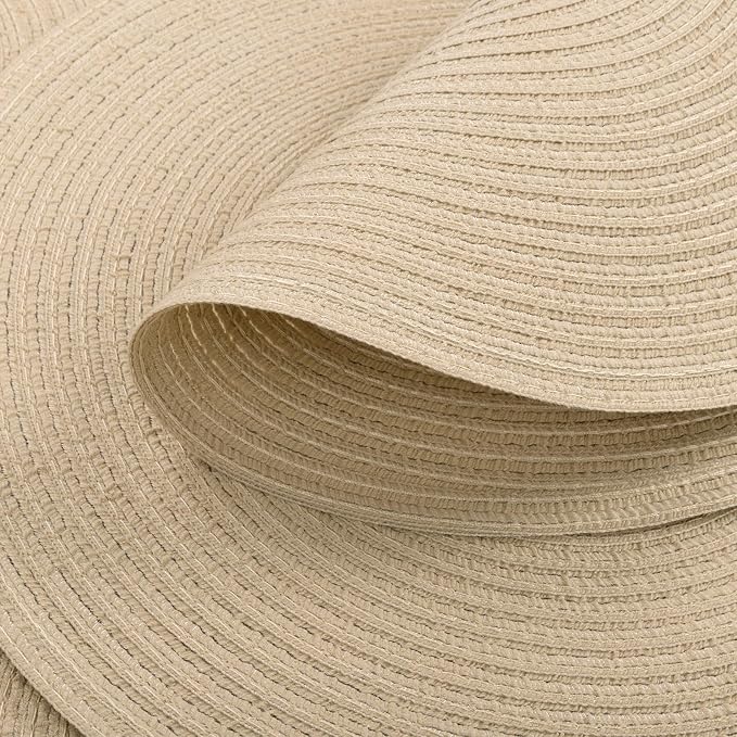 SHACOS 15 inch Round Braided Placemats Set of 4 Cotton Polyester Place Mats - Image 4