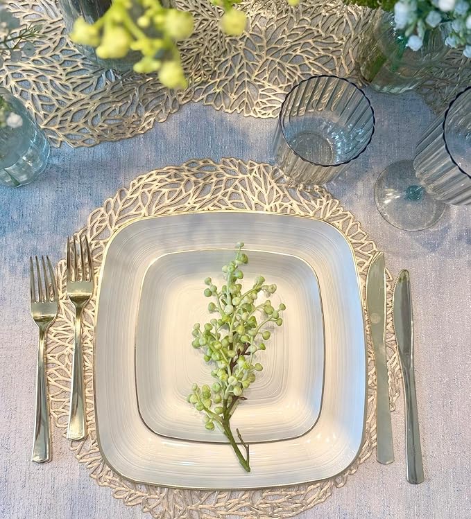 " OCCASIONS " 640pcs set-Wedding Party Disposable Plastic Plate Set -80 x 10'' - Image 9