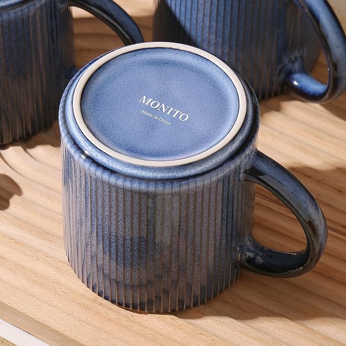 MONITO 16Oz Coffee Mugs Set of 6, Rustic Ceramic Coffee Cups Set - Image 8