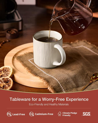 famiware Coffee Mug Set for 6, Star 12 oz Catering Mugs Cup Set - Image 2
