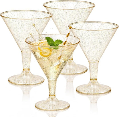 Liacere 24 Pack Gold Plastic Martini Glasses by Liacere