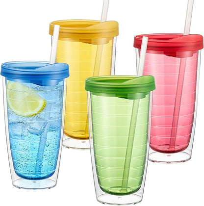KX-WARE 20 Ounce Double Walled Colorful Tabletop Insulated Plastic Tumbler Cup by KX-WARE