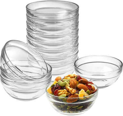 Mini 3.5 Inch Glass Bowls - Perfect for Prep, Dips, Nuts, or Candy - Set of 12