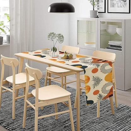 YCness Boho Leaf Table Runner, Mid Century Modern Minimalism Palm Tropical Leaf - Image 4