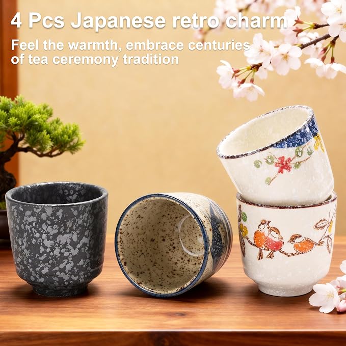 Japanese Tea Cups, 6 OZ Handless Matcha/Coffee Mug, Asian Teacup - Image 7