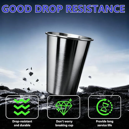 20oz 4PCS Stainless Steel Pint Cups, Reusable metal Cups, Drinking | Pint - Image 5