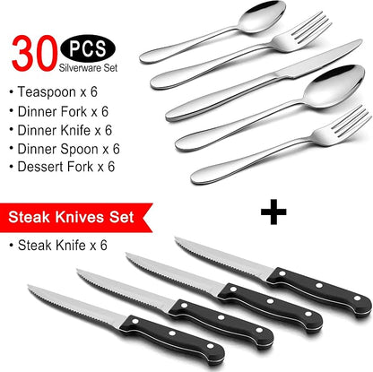 LIANYU 36-Piece Silverware Set - Image 2