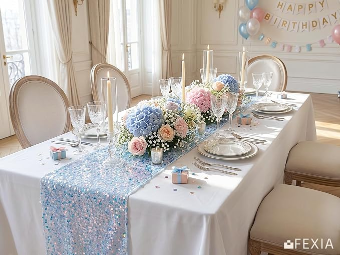 Blue Table Runner 12x72 Inches Table Decoration - Image 5