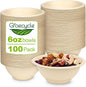 6oz Small Compostable Paper Bowls, 100 Pack Biodegradable Bagasse | by Unknown