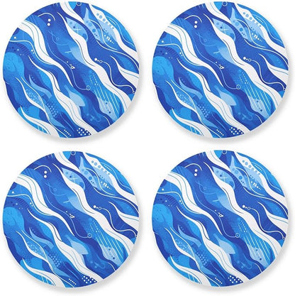Baseball Blue Stripe Absorbent Coaster by KLL