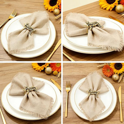 Gold Leopard Napkin Rings Set of 12 Fall Safari Napkin Rings - Image 5