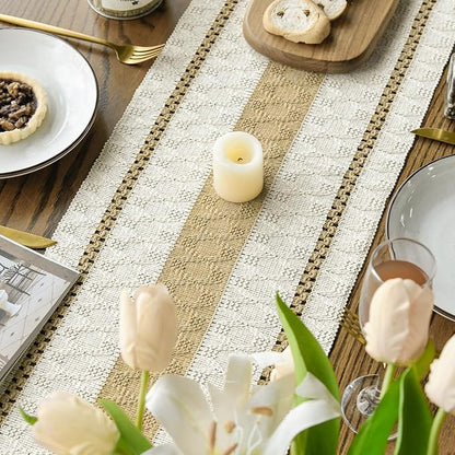 Artoid Mode Burlap Brown Rustic Woven Table Runner 12x60 Inch | Holiday - Image 4