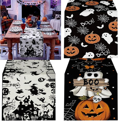Gilprop 3 Pcs Halloween Table Runners Gothic Tablecloth, 13x72 Inch | Farmhouse by Gilprop