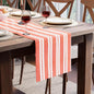Encasa XO Table Runner, Woven Cotton Dining Runner 13"x59" Franca Orange Stripes by EncasaXO