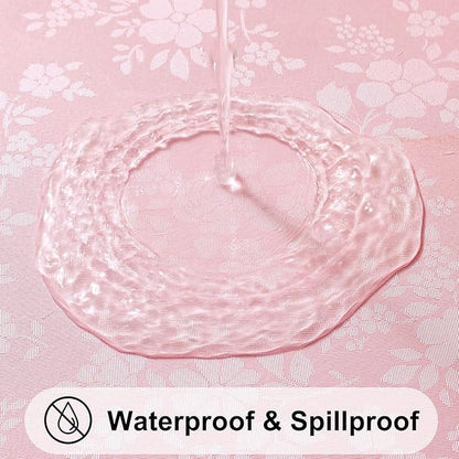 Smiry Rectangle Table Cloth, Waterproof Heavy Duty Vinyl Tablecloths, Wipeable Washable Table Cover for Kitchen, Valentines & Dining Room (Pink, 52" X 70")