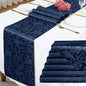 Damask Satin Table Runner, 12 x 108 Inch, 6 Pack | Bright Smooth Damask by Eychei