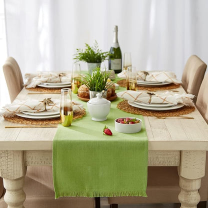 DII Everyday Collection, Fringed Solid Tabletop, Table Runner - Image 4