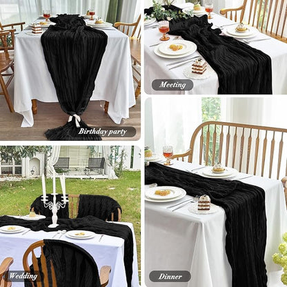 IVAPUPU Black Table Runner 120 Inches - Image 5